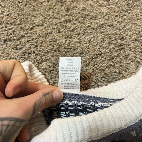 Gymboree Fair Isle Sweater Shirt Dress Girls Cable Knit Pattern Boho Warm White - Picture 8 of 9